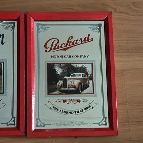 Vintage Mirrored Lincoln & Packard Motor Company Framed Car Ads - Picture 8 of 12
